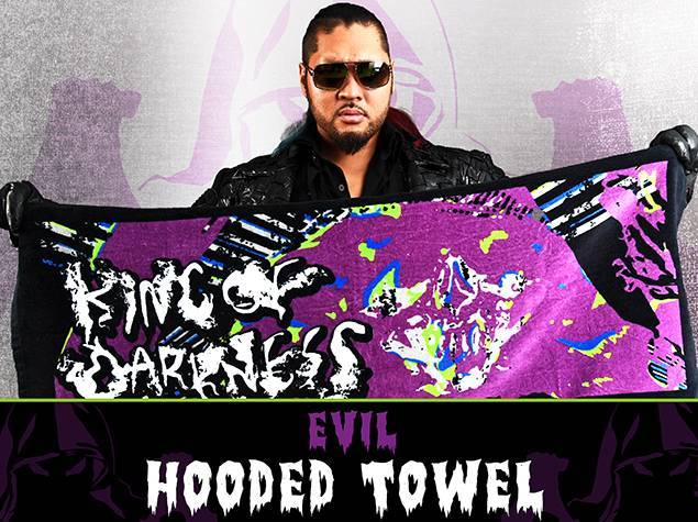11月3日(土)大阪大会から発売!EVIL選手の『パーカータオル&色 11月3日(土)大阪大会から発売!EVIL選手の『パーカータオル&色