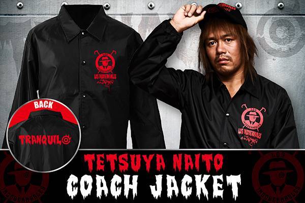 内藤哲也 コーチジャケット.スタジアムジャンパー 内藤哲也選手の『コーチジャケット（ブラック×レッド）』が発売開始