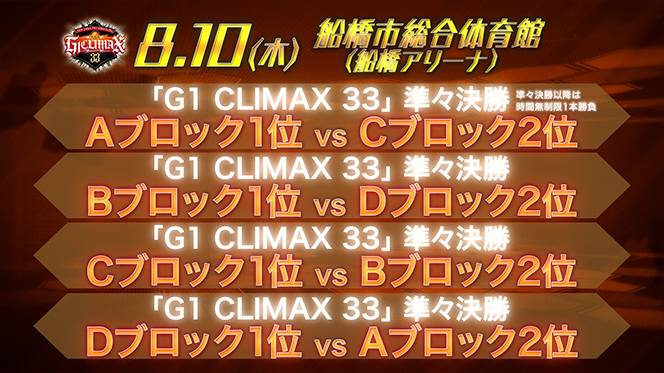 G1 CLIMAX 33』全公式戦が決定!!（後半戦）】7/27(土)大田区でオカダvs