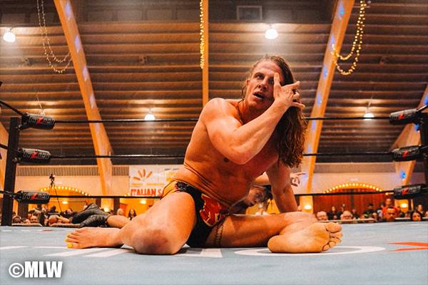 現地時間:3.29MLW・フロリダ大会にて、“NJPW WORLD認定TV王者”マット 現地時間:3.29MLW・フロリダ大会にて、“NJPW WORLD認定TV王者”マット