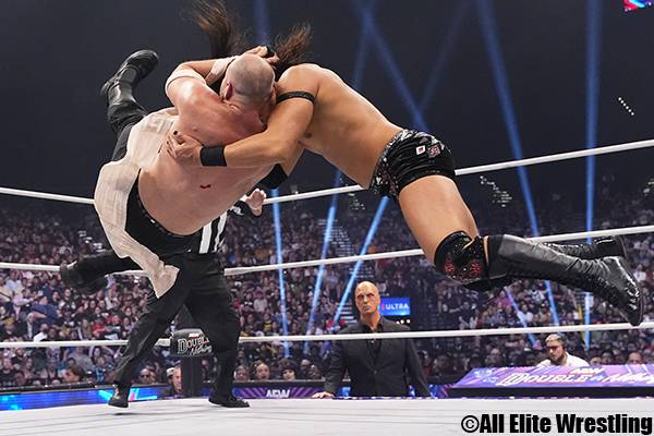 デスライダーでKONOSUKE TAKESHITAを粉砕！IWGP世界ヘビー級王者の