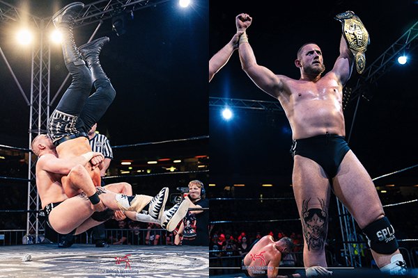 エチセロとのサブミッション合戦を制したザックが、IWGP 世界ヘビー級