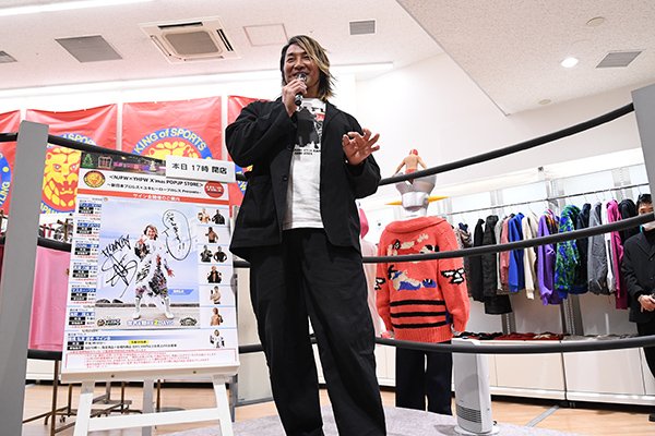京王百貨店『NJPW × YHPW Xmas POPUP STORE』最終日は、棚橋弘至選手が