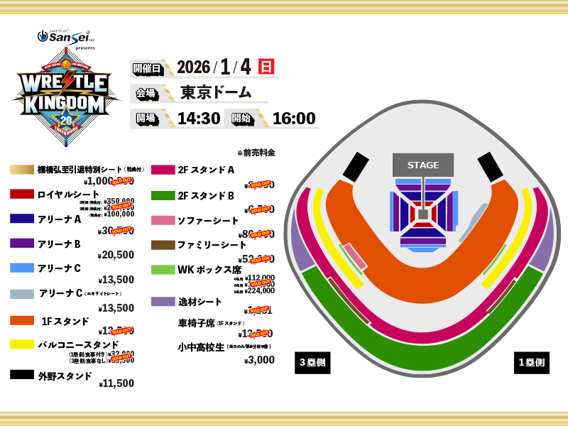 サンセイアールアンドディ presents WRESTLE KINGDOM 20 in 東京ドーム
