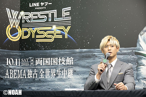 拳王選手は初対決…」、棚橋のVTRコメントに会見乱入の拳王が激怒！ GHC