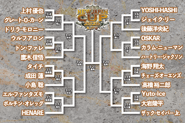 お知らせ】石井智宏選手が首の負傷により、『NEW JAPAN CUP 2026』を