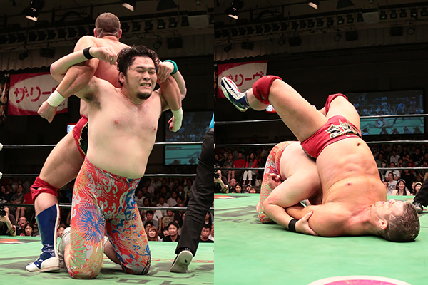 潮崎が怪物ベンジャミンを下してGHC王座防衛！ KESを下した矢野
