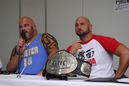 7月23日ノア大阪大会で、バーナード＆アンダーソンに森嶋＆吉江が挑戦